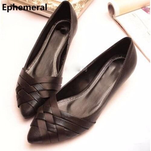 Lady Cheap Retro Western European Big Size(4-15)pointed Closed Toe Cover Heels Novelty Women Single Shoes Weaving Summer Style