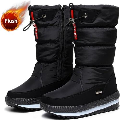 Women snow boots platform winter boots thick plush waterproof non-slip boots fashion women winter shoes warm fur botas mujer
