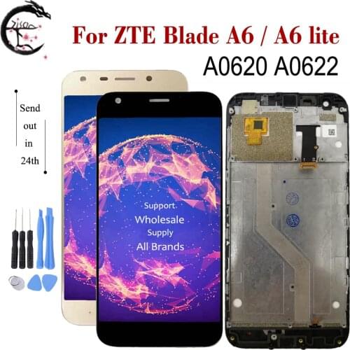 LCD With Frame For ZTE Blade A6 / A6 lite A0620 A0622 Full LCD Display Touch Screen Digitizer Sensor Assembly A6 A6lite Display