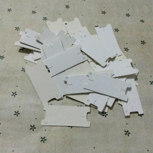 1.8 * 4.3 cm White square blank kraft paper tags jewelry price tags card tags with Hemp rope 1000 pcs/lot