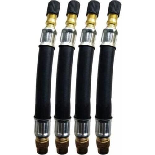 100pcs/lot Flexible Rubber Tyre Valve Extension Twin Wheel Lorry Van Bus Adapter 140mm 150mm 190mm custom length w rubber caps