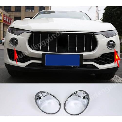 2pcs For Maserati Levante 2016-2020 ABS Chrome Front Fog Light Lamp Frame Cover Trim Car Styling Accessories