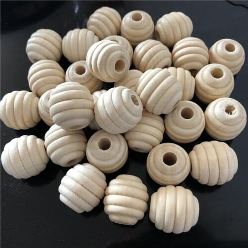 21mmX20mm Wooden Beads Colorful Natural Screw Whorl Wave Wood Beads Stripe Wood Balls For DIY Necklace Jewelry Making 10Pcs/Lot