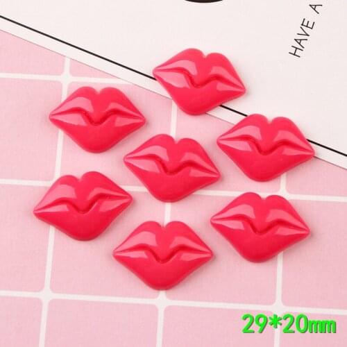 30PCS charm lips resin accessories diy mobile phone shell children hair rope hair accessories material jewelry