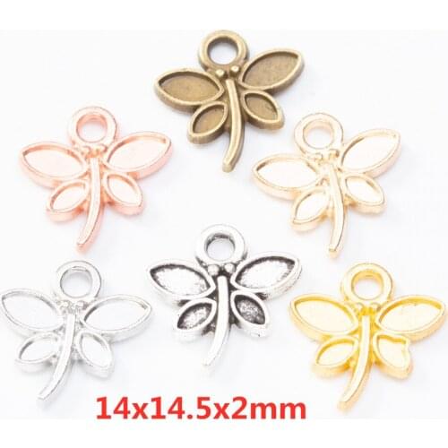 90 retro metal zinc alloy dragonfly pendants DIY handmade jewelry necklace making 8383