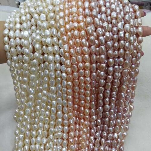 Natural Freshwater Pearl Beads High Quality 38cm Punch Loose Beads for DIY Women Necklace Bracelet Jewelry Making 3 Colors