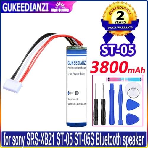 GUKEEDIANZI Battery 3800mAh ST-05 for sony SRS-XB21 ST-05 ST-05S Bluetooth speaker Batteries