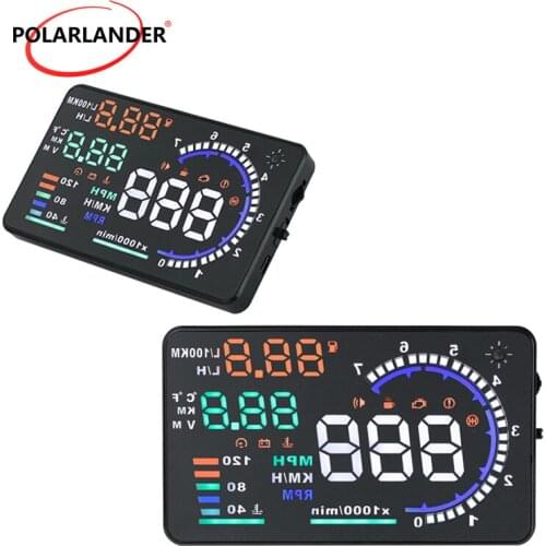 Brand new 3.5 inch display A8 5.5" HUD Car Head Up Display OBD2 LED Windscreen Projector HUD Scanner Speed Warning