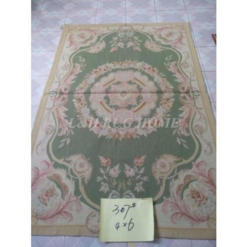 Free Shipping 4'X6' French Woolen Aubusson rug handmade 100% New Zealand wool rugs and carpets for home decoration