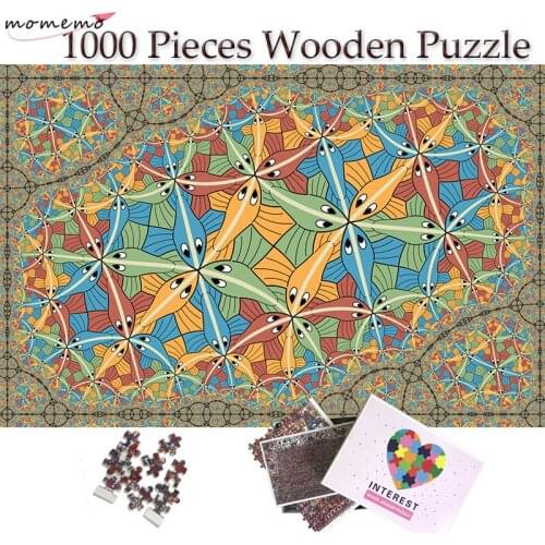 MOMEMO The Fish 1000 Pieces Wooden Puzzle Toys Creative Painting Jigsaw Puzzle 1000 Adults Puzzle Games Teenagers Kids Gift Toys