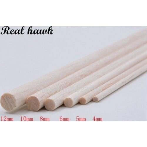 330mm long diameter of D4/D5/D6/D8/D10/D12mm AAA+ Balsa Wood Roud Dowels Sticks for airplane/boat model DIY