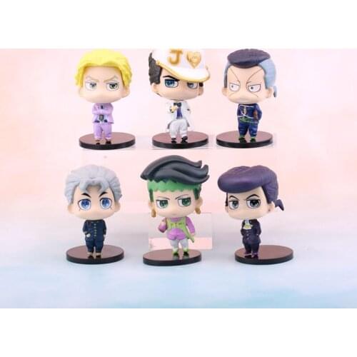 Bandai Anime JoJos Bizarre Adventure Q Version Figures Higashikata Josuke Kira Yoshikage Rohan Kishibe Koichi Hirose Model Toy