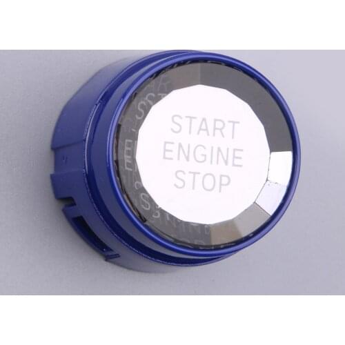 Glossy Blue Ignition Engine Start Stop Switch Button Cover Fit for BMW 1 2 3 4 5 6 Series X1 X3 X4 X5 X6 G20 without STT