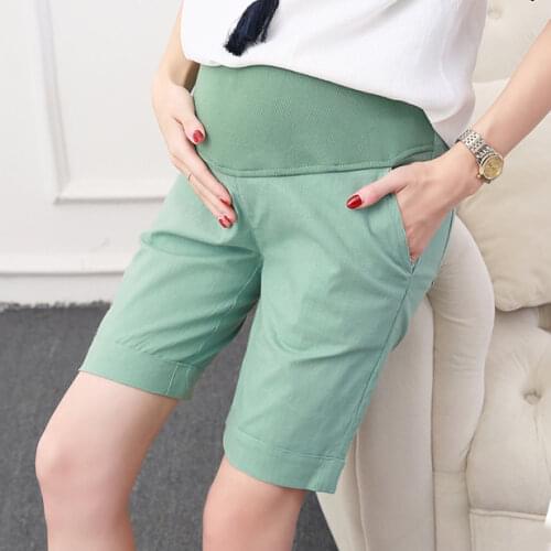 Maternity Cotton Short Pants Summer For Pregnant Women Plus Size Clothing Pregnancy Clothes Shorts Belly Skinny cotton 4XL