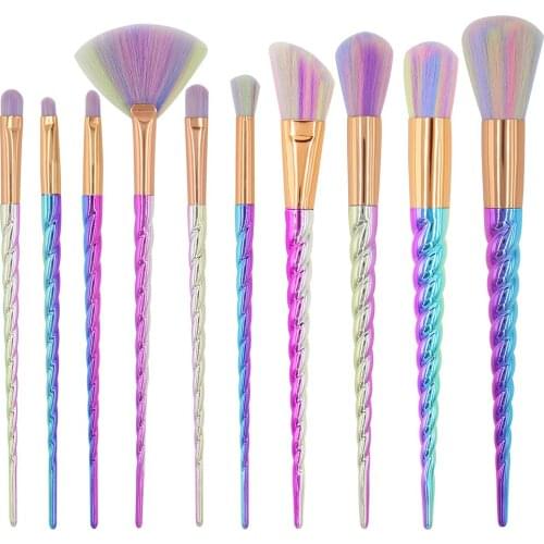 10 Pcs Thread Unicorn Makeup Brushes Pincel Maquiagem Cosmetics Maquillaje Face Powder Eyeshadow Make Up Brush Cosmetic Set Tool