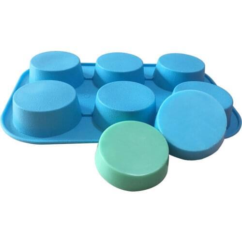 2/6Cavities Round Silicone Soap mold 3D Craft Handmade Candle Mould Fondant Moulds Cake Baking Molds Mold for Soap making