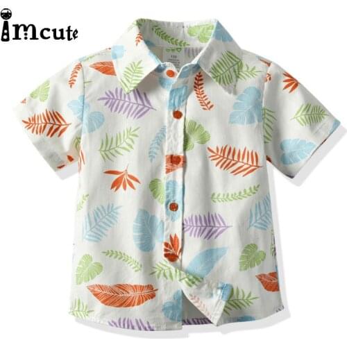 Summer Printed Shirt Boys Shirts Multicolor Blouse Beach Short Sleeve Baby Casual Boys Shirt Turn-down Collar For Children Top