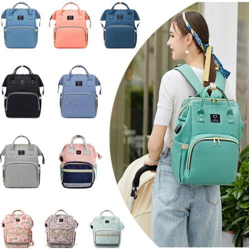 Multi-Function Baby Organizer Travel Backpack With Changing Pad Mom Waterproof Usb Diaper Bag Mommy Diaper Backpack