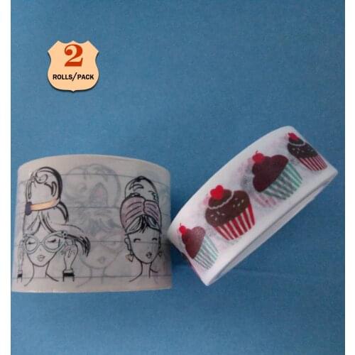 Girl & cupcake pattern SET washi tape 2rolls per box masking planner decorative tape paper box included