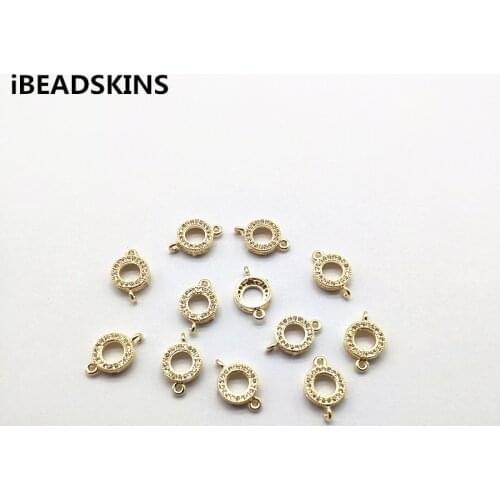 New arrival! 14x8mm 50pcs Real gold plating Round Connectors for Necklace DIY making /Earrings parts,hand Made Jewelry DIY