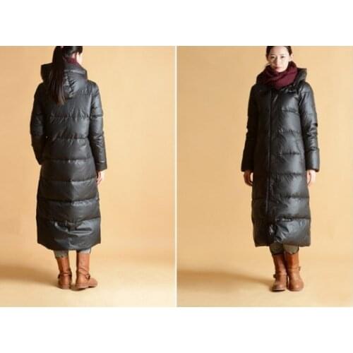 Women Winter Down Jacket Hooded Warm Winter Long Down Coat Women Coat With Long Zipper