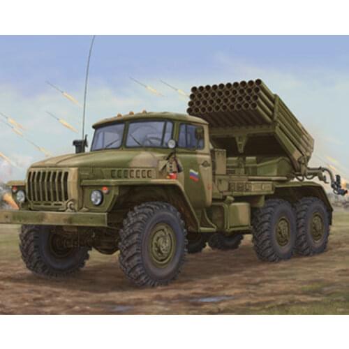 The assembly model of 1:35 BM-21 of Russia military trucks 01014 hail rocket launcher