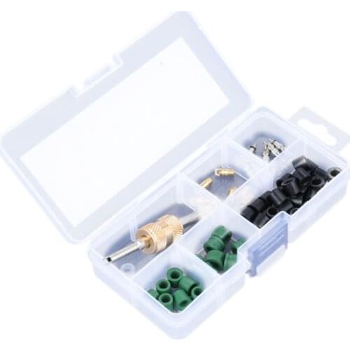 Car A/C Valve Cores Ac Hose Rubber Gaskets Assortment Kit Remover Tool for R134A R12 R22