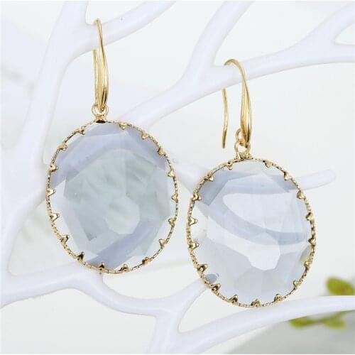 1Pair Fashion New Rhinestone Crystal Earrings For Women Jewelry European Geometric Bridal Wedding Drop Dangle Earings E339