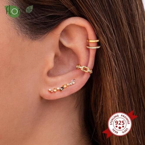 Korean Fashion Jewelry Earrings 925 Silver Ear Needle Exquisite Copper Inlaid Colored Zircon Hypoallergenic Womens Earrings