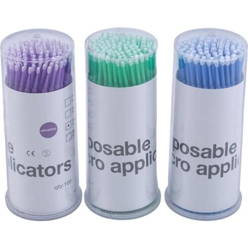 100 Pcs Disposable Swabs Eyelash Grafting Eyelash Glue Removing Agent Paste Cleaning Rod Swab Remove Makeup Clean Stick