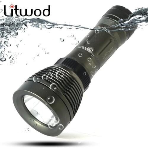 Litwod Z20D34 Underwater XM-L2 U3 T6 5000LM LED Diving Flashlight Torch Brightness Waterproof 80m White Light LED Torch
