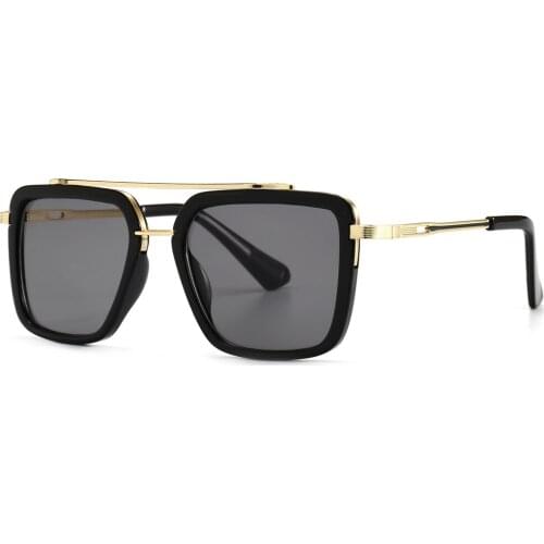 Veshion gold square sunglasses for men black 2021 male sun glasses for women uv400 half metal frame gifts for birthday summer