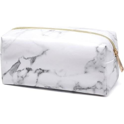 Marble Print Waterproof Cosmetic Bag Women Travel Make Up Organizer Bag Small Zipper Pouch Toiletry Case Storage For Makeup