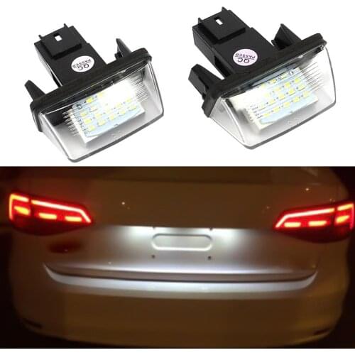 High Quality 2Pcs 18 LED License Plate Lights Lamp For Peugeot 206 207 307 308 406 Citroen C3/C4/C5/C6