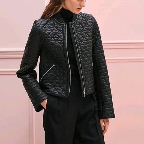 Woman Coat 100% Real Leather Fashion Natural Sheepskin Leather Female Jackets Short Ladies Jack Jackets H802