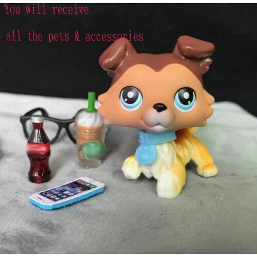 Pet Shop Collie #58 Brown Authentic Very Rare With magnet