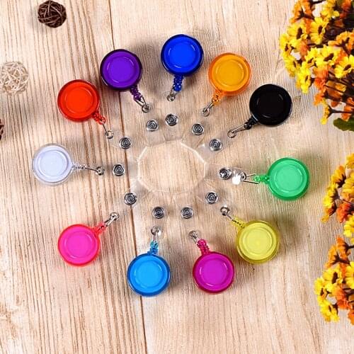 1pc Retractable Pull Badge ID Lanyard Name Tag Card Badge Holder Reels Key Ring Chain Clips School student office