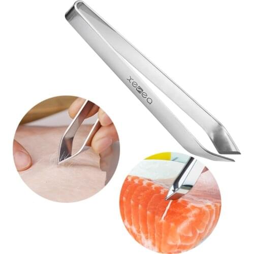 1pc Stainless Steel Fish Bone Tweezers Pincer Clip Puller Remover Tongs Fish Bone Plucking Clamp Kitchen Gadgets Accessories
