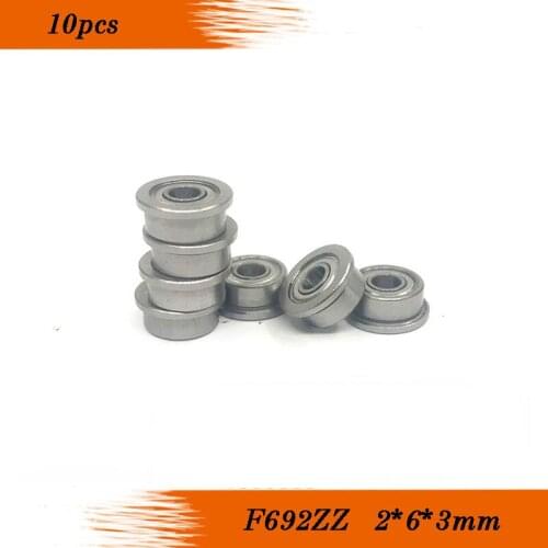10pcs F692ZZ 2x6x3 mm ABEC-1 Flange Bearing Flanged F692 Z ZZ Ball Bearings