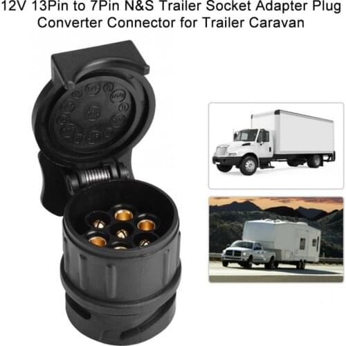 12V 13Pin to 7Pin N S Trailer Socket Adapter Plug Converter Connector for Trailer Caravan