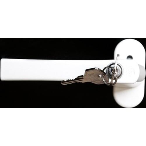 2Pcs Children Safety Lock Aluminium Windows Handle Window Handles Lockable Safety White In White Lockable Balcony Doors Handles