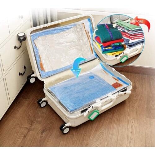 6 Pack Jumbo Reusable Space Saver Vacuum Seal Storage Pack Bags with Hand Pump--Works with Any Vacuum Cleaner,Compression Bags f