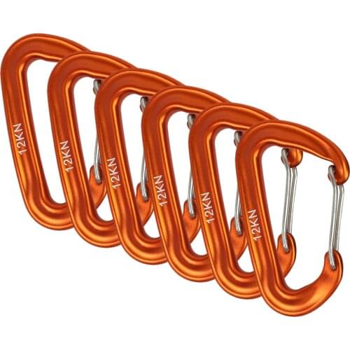 6 PCS Outdoor Camping Carabiner Clips Carabiner 12KN Heavy Duty Carabiner Clips for Hammocks Camping Hiking Climbing Equipment