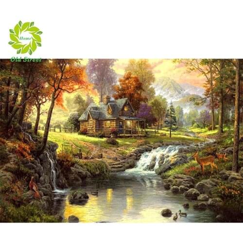 OSH Full Square&Round Diamond Painting Landscape Scenery 5D Diamond Embroidery Mosaic Cross Stitch Scenery Home Decor Gift