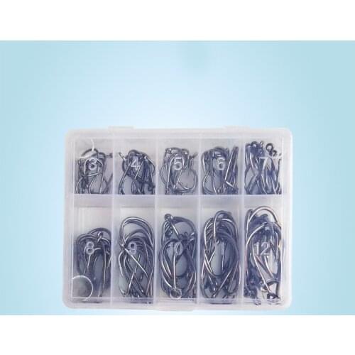 Bammax 100pcs/box 3#-12# Fishing hooks Carp Fishing Jig Head Barbed Hook High-carbon steel metal Fish hookFishing Tackle pesca