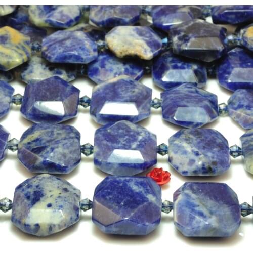 Natural Blue Sodalite Faceted Nugget Rectangle Chunk Loose Beads Wholesale Gemstone Semi Precious Stone Diy Jewelry Making
