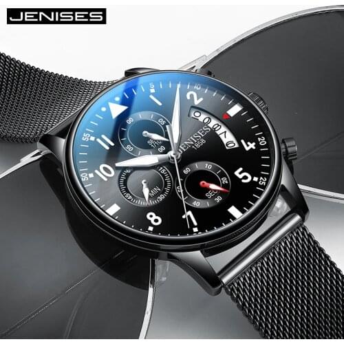 BELUSHI Mens Watches Top Brand Luxury Chronograph Waterproof Quartz Sport Men Watch Stainless Steel Wristwatch Reloj Hombre