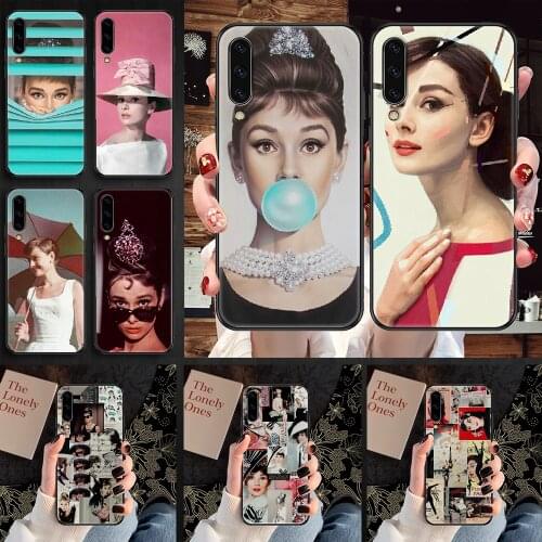 Audrey Hepburn Phone case For Samsung Galaxy A 3 5 7 8 10 20 21 30 40 50 51 70 71 E S 2016 2018 4G black painting cell cover