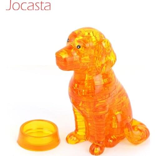 Baby Toy DIY 3D Crystal Puzzle Cute Puppy Dog Puzzle Jigsaw Kids Intellectual Assembled Puzzles Educational Toys For Children