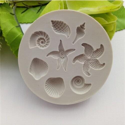 Cake Decorating Tools DIY Sea Creatures Conch Starfish Shell Fondant Cake Candy Silicone Molds Creative DIY Chocolate Mold